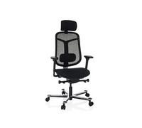 HJH Office Chaise de bureau BICOLORE HIGH ergonomique, soutien lombaire réglable, Noir/Argent
