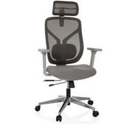 HJH Office Chaise de bureau CASSILIS W – Ergonomique, résille, support lombaire, gris