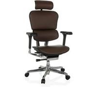 HJH Office – Chaise de bureau ERGOHUMAN GEN2 Cuir ergonomique 24h Soutien lombaire Marron