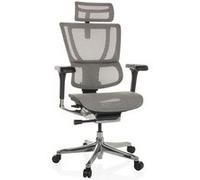 HJH Office Chaise bureau ERGOHUMAN GEN2 – Ergonomique 24h/24, soutien lombaire, filet gris clair