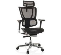 Chaise de bureau / Fauteuil de direction ERGOHUMAN SLIM I Tissu maille noir hjh OFFICE Noir G