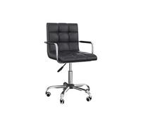 Chaise de bureau fauteuil manager pivotant hauteur réglable revêtement synthétique capitonné noir