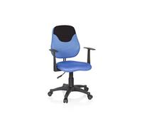 hjh OFFICE 670935 Chaise pivotante pour Enfants et Adolescents KIDDY Style Tissu Bleu/Noir Fauteuil pivotant Enfant évolutif