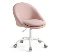 Chaise De Bureau, Fauteuil Pivotant, Siège Confort, Rembourrage En Mousse, Réglable En Hauteur, Rose Rose