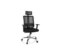 hjh OFFICE 719221 Chaise de Bureau ZH 200 Fauteuil de Bureau en Maille avec Support Lombaire, Pivotant, Dossier Ergonomique, Noir