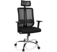 hjh OFFICE 719221 Chaise de Bureau ZH 200 Fauteuil de Bureau en Maille avec Support Lombaire, Pivotant, Dossier Ergonomique, Noir