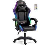 Amstrad Fauteuil Gamer AMS-LED-Darkside Noir LED 366 effets avec télécommande