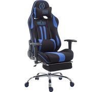 Chaise de bureau gaming CLP Limit tissu avec/sans repose-pieds,noir/bleu avec repose-pieds