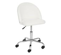 Atmosphera Chaise de bureau Geos bouclette blanche G