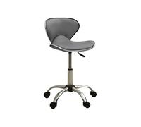 vidaXL Chaise de bureau similicuir gris – pivotante, ergonomique, hauteur réglable