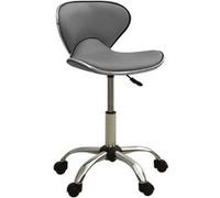 vidaXL Chaise de bureau similicuir gris – pivotante, ergonomique, hauteur réglable