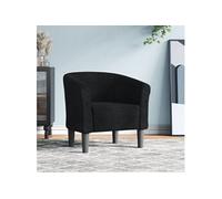 vidaXL Fauteuil Cabriolet, Chaise avec Accoudoirs, Canapé avec Dossier, Siège Rembourré, Meuble de Salon Chambre Bureau, Noir Tissu