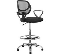 Chaise de bureau Haute WAYTEX ALFA, Réglable en hauteur 60 - 84 cm Dossier Respirant et accoudoirs Noir G