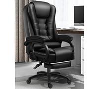 Chaise de bureau - Hauteur réglable, design de course en polyuréthane, roulettes pivotantes, repose-pieds, coussin en latex et dossier pour la maison ou le bureau d'ordinateur