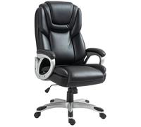 Chaise De Bureau Dossier Haut Revêtement Synthétique Noir Noir