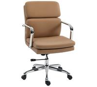 Chaise de bureau - HOMCOM - hauteur réglable, dossier haut, pivotant à 360° - cuir synthétique - 61x67,5x100cm - marron