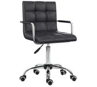 Chaise de bureau - HOMCOM - pivotant - hauteur réglable - revêtement synthétique - capitonné - noir