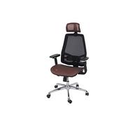 Chaise de bureau HWC-A58 chaise pivotante, fonction glisse, tissu ISO9001 brun rouge/noir