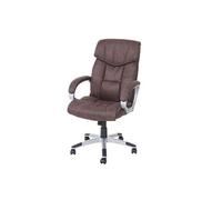 Chaise de bureau HWC-A71, chaise pivotante, tissu imitation daim, brun