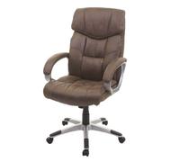 Mendler Chaise de bureau HWC-A71 MVG aspect daim marron