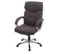 Chaise de bureau HWC-A71, chaise pivotante, tissu imitation daim, gris foncé