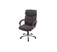 Chaise de bureau HWC-A71 chaise pivotante tissu - imitation daim gris foncé