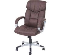 Chaise de bureau HWC-A71, fauteuil de direction chaise pivotante chaise de bureau, tissu/textile, ~ aspect daim marron vintage