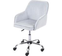 Chaise de bureau HWC-F82, chaise de bureau fauteuil de direction pivotant, design rétro velours ~ gris
