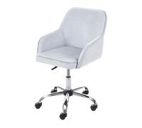 Chaise de bureau HWC-F82 fauteuil directorial, pivotant, design rétro, velours gris