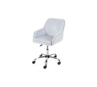 Chaise de bureau HWC-F82 fauteuil directorial, pivotant, design rétro, velours gris