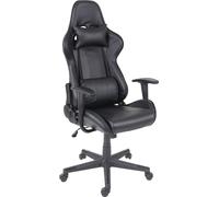 Chaise de bureau HWC-F84, chaise de bureau gaming chaise de bureau pivotante, similicuir ~ noir