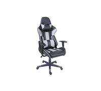 Chaise De Bureau Hwc-F84, Pivotante, Fauteuil De Jeu En Ligne, Fauteuil Directorial, Similicuir Noir/Gris Multicolore