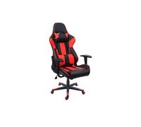 Chaise De Bureau Hwc-F84, Pivotante, Fauteuil De Jeu En Ligne, Fauteuil Directorial, Similicuir Noir/Rouge Multicolore