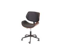 Chaise De Bureau Hwc-G25, Pivotante, Bois Courbé, Aspect Noyer, Rétro, Réglable En Hauteur Brun Noir Multicolore