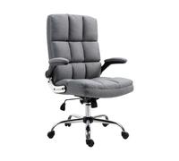 Chaise de bureau HWC-J21, chaise de bureau pivotante, réglable en hauteur tissu/textile gris