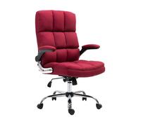 Chaise de bureau HWC-J21, chaise de bureau pivotante, réglable en hauteur tissu/textile rouge-vin