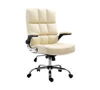 Chaise de bureau MENDLER HWC-J21, chaise de direction chaise de bureau similicuir crème Beige G