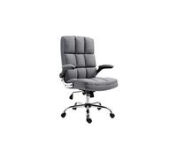 Chaise de bureau HWC-J21, chaise de bureau pivotante, réglable en hauteur tissu/textile gris