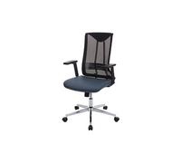 Chaise de bureau HWC-J53, chaise pivotante chaise de bureau, ergonomique similicuir bleu-Gris