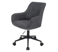 Chaise de bureau HWC-J62, chaise pivotante chaise de bureau tissu/textile anthracite