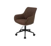 Mendler Chaise de bureau HWC-J62, pivotante, tissu marron, accoudoirs, réglable en hauteur