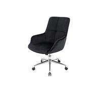 Chaise de bureau HWC-J64 velours noir
