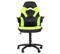 Chaise De Bureau Hwc-K13, Chaise Pivotante Gaming, Ergonomique, Accoudoirs Réglables, Similicuir Noir-Vert Multicolore