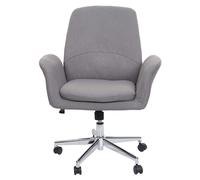 Chaise de bureau HWC-K23 chaise pivotante tissu/textile avec accoudoirs gris