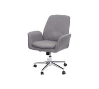 Chaise de bureau HWC-K23, chaise de bureau chaise pivotante chaise inclinable, tissu/textile avec accoudoirs ~ gris