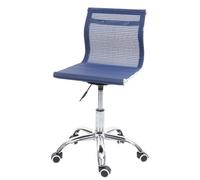 Chaise de bureau HWC-K53, chaise pivotante chaise de bureau chaise d'ordinateur, tissu résille/textile bleu