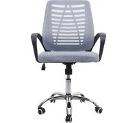 Chaise de bureau HWC-L44 revêtement filet tissu/textile gris