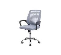 Chaise de bureau HWC-L44 revêtement filet tissu/textile gris