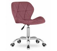 Chaise de Bureau I Confortable I à roulettes I Ergonomique I Réglable I Chaise de bureau à roulettes I En Velours Rose foncé.