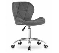 Chaise de Bureau I Confortable I Pivotante avec dossier I Réglable I En Velours I Chaise de bureau à roulettes I Gris Foncé